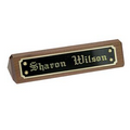 Solid Walnut Triangle Desk Wedge Name Plate